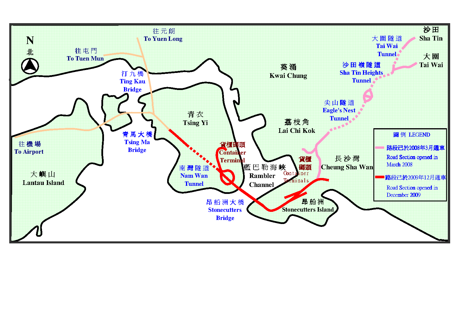 Strategic road linking Sha Tin and Tsing Yi